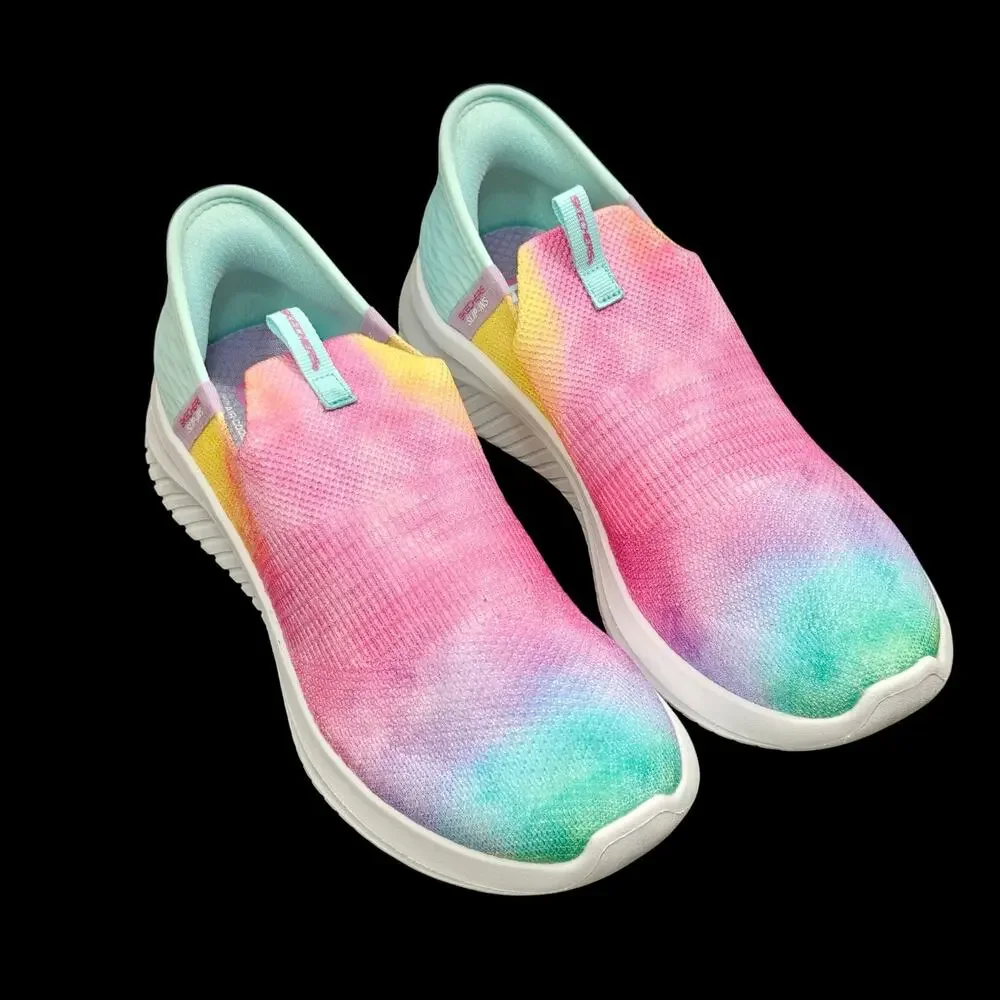 Skechers Slip-Ins Ultra Flex 3.0 Pastel Cloud Sneakers Girls Size 4.5 Kids Shoes